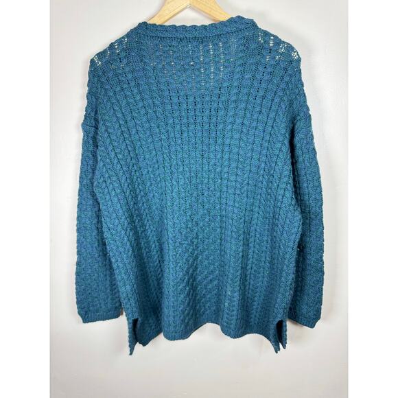 Irelandseye Women’s Knit Sweater 100% Virgin Wool Made in Ireland Blue Large - Picture 5 of 6